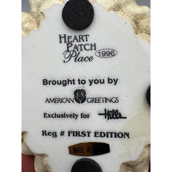 Heart Patch Place Christmas Bear Figurine Holding Teddy Doll First Edition 1996 - Picture 8 of 12